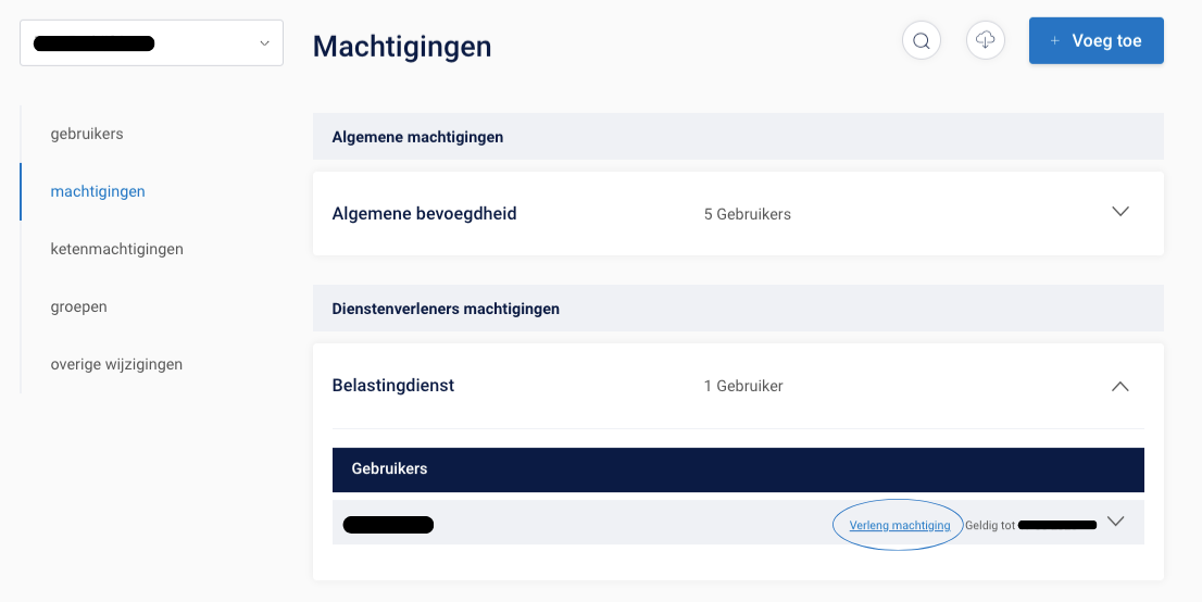 Machtiging verlengen in de beheerapplicatie op Mijn QV