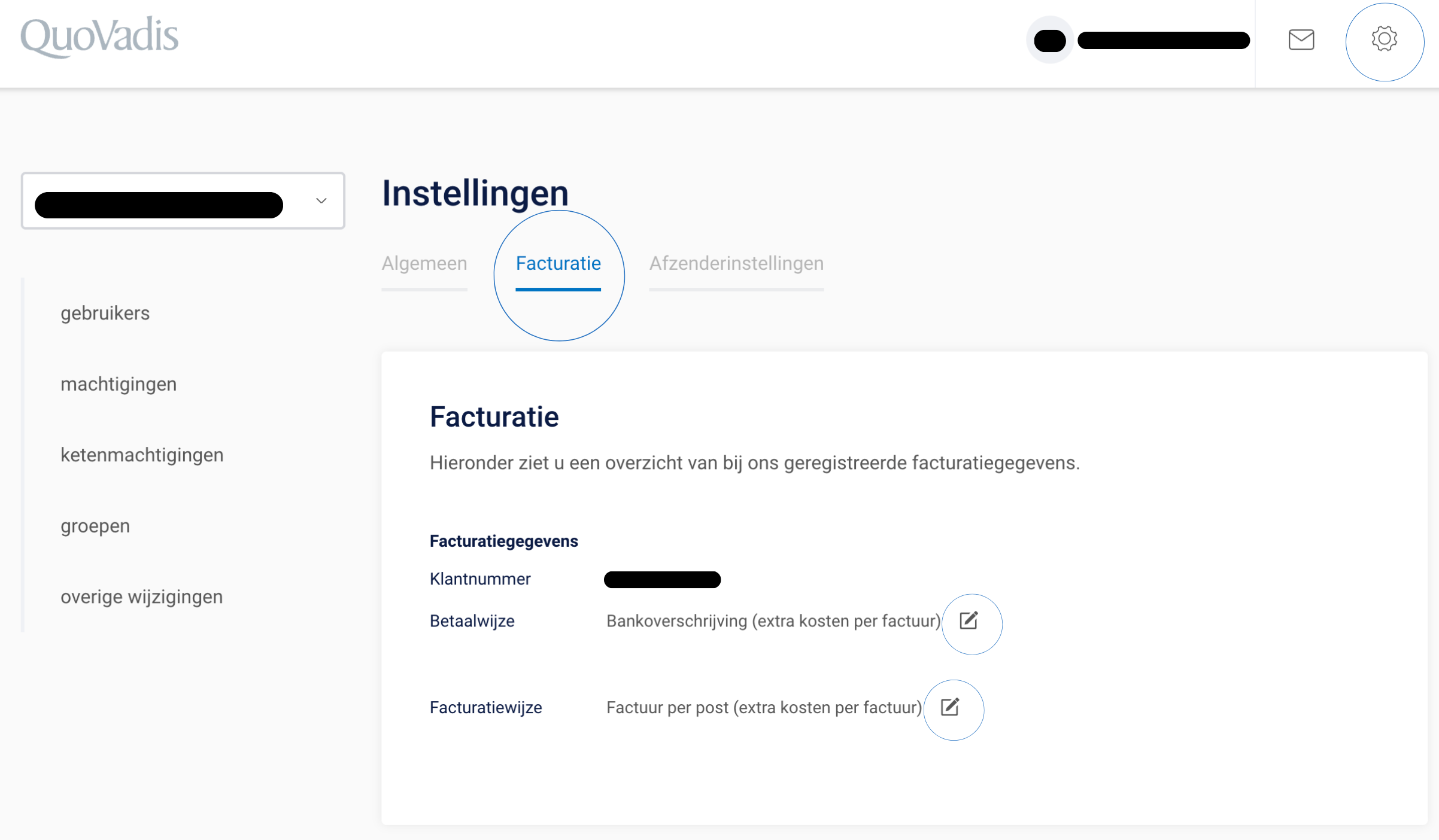 Facturatiegegevens inzien en wijzigen